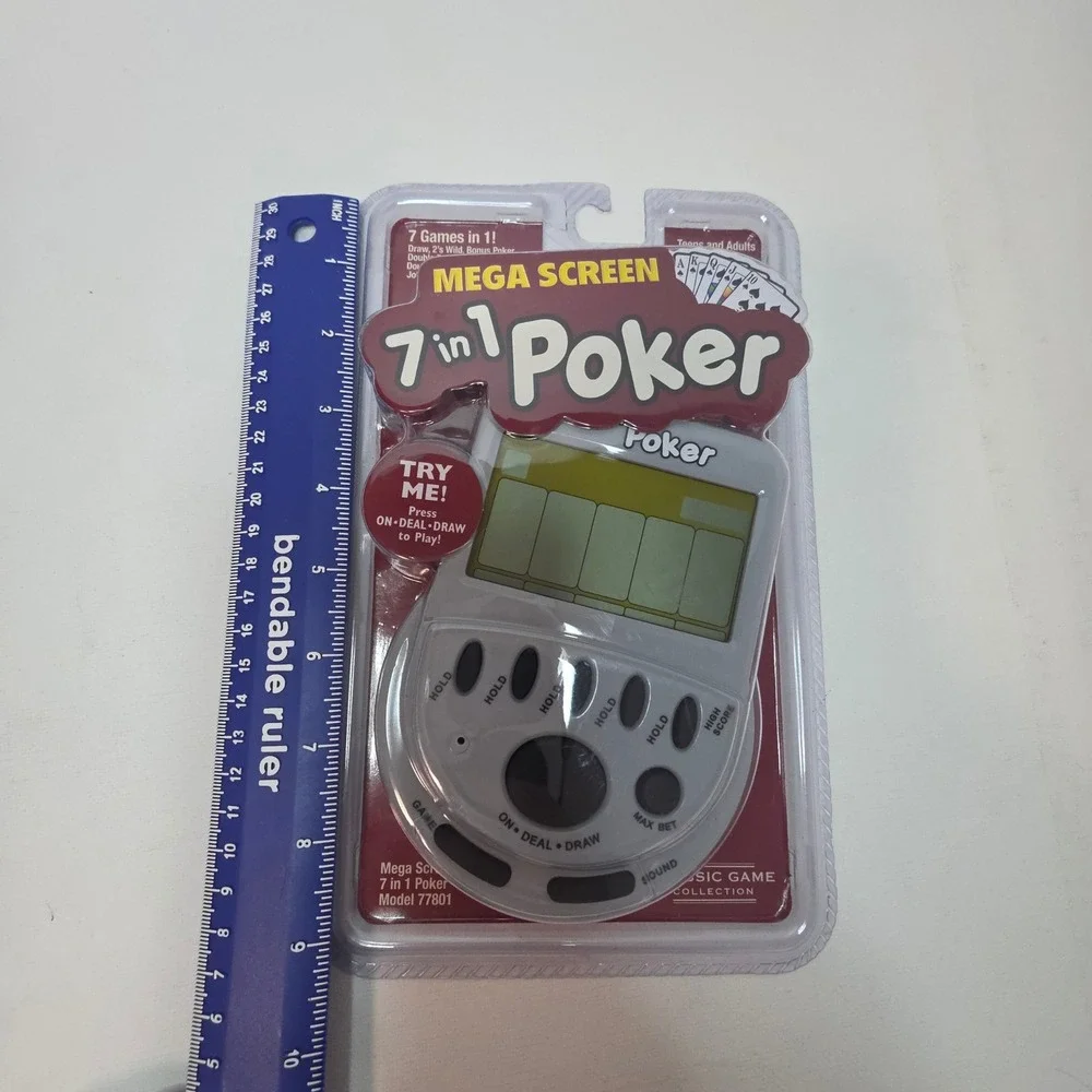 NEW Classic Game Collection Mega Screen 7 in 1 Poker Handheld‎ Electronic Game
